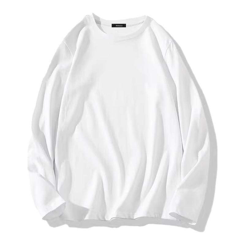 名创优品长袖t恤男款春秋纯棉纯白色打底衫内衬短袖内搭衣服卫衣Y