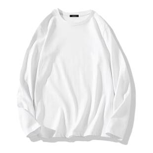 名创优品长袖t恤男款春秋纯棉纯白色打底衫内衬短袖内搭衣服卫衣Y