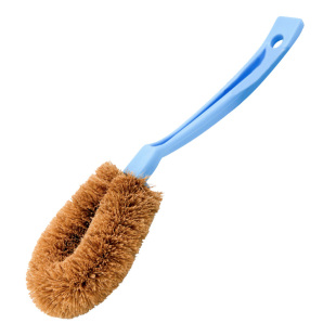 云蕾塑柄白棕锅刷 洗锅刷子长柄清洁刷厨房去污用刷不脏手