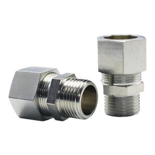 卡套PC直通终端油管铜管外螺纹液压接头PC8-02/1高压钢管卡接配件