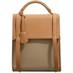 小众高级感女士双肩包真皮设计感休闲通勤小书包女学生电脑包背包