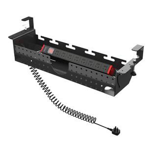 电脑桌下理线架电竞桌线槽升降桌配件弹簧线插排电源收纳理线盒