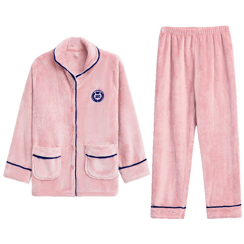 秋冬季法兰绒睡衣女士家居服冬天加绒加厚保暖春秋珊瑚绒两件套装