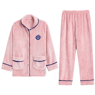 秋冬季加厚保暖珊瑚绒女士家居服