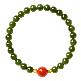 宫里上新和田玉手串女款官方旗舰店天然手链碧玉串珠妈妈生日礼物