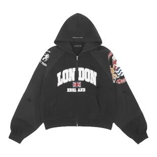 GRAILZ LEARL 25ss 水洗解构拼接连帽刺绣徽章卫衣外套男女情侣款