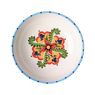 舍里美式乡村波西米亚陶瓷餐具菜盘深盘浅口汤盘釉下彩盖浇饭盘子