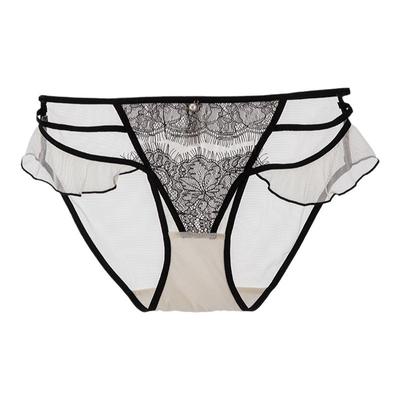 性感网纱撞色绑带女士内裤3件减3