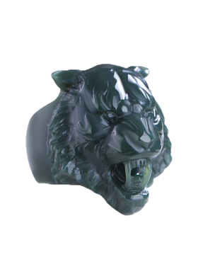 老虎玉扳指宽版戒指真品和田玉