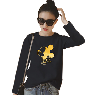 纯棉黑色打底衫女内搭长袖t恤2025春秋季韩版宽松洋气百搭上衣服