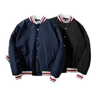 mdns秋冬季日系余文乐同款ins棒球服修身飞行夹克棉衣加厚外套男