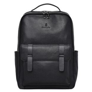 暇步士双肩包男士真皮大容量电脑包男款头层牛皮商务通勤背包