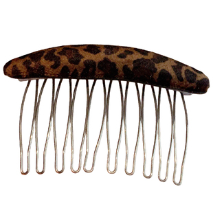 韩国复古洋气豹纹发梳额前碎发整理神器气质蓬松高颅顶发卡倒插梳
