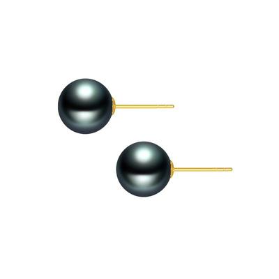 大溪地黑珍珠耳钉高级感耳饰