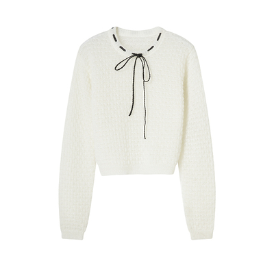 白茶清欢Uena米白色毛针织衫