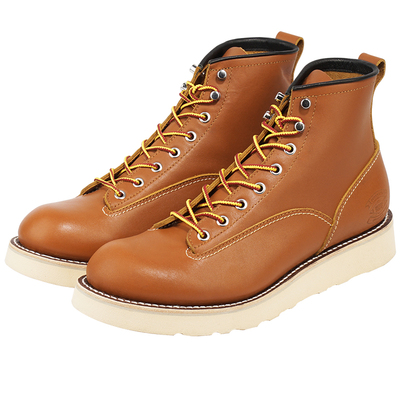 固特异牛皮圆头靴复古风马丁靴