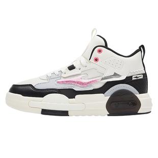 35码清仓鸿星尔克奶油高帮女板鞋厚底增高运动鞋子女潮流