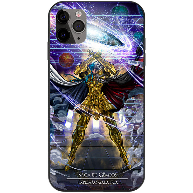 双子座撒加小众全包日漫圣斗士手机壳适用iPhone16液态硅胶13/12/14苹果15ProMax华为安卓光面玻璃动漫保护壳