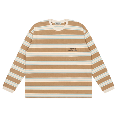 EMPTYREFERENCE条纹刺绣长袖潮