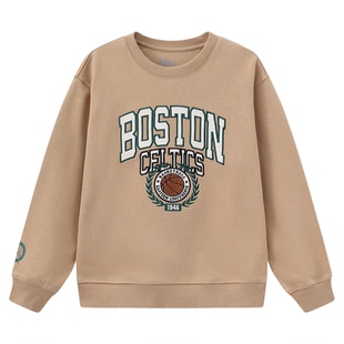 nbakids童装2025冬季新款男女童儿童印花卫衣休闲保暖K254TS070P