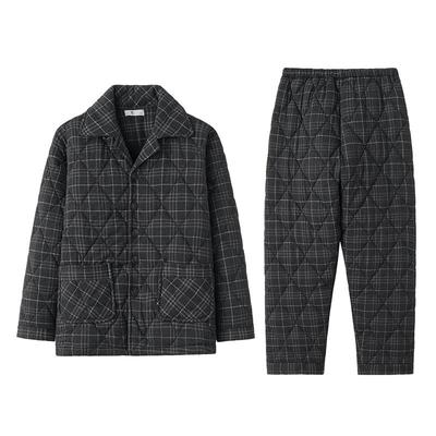 男士睡衣秋冬季加厚保暖纯棉夹棉