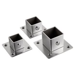 方管固定底座方形法兰座不锈钢管架子配件不锈钢管固定件衣架扣件
