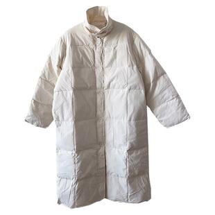 高级感炸街羽绒服女款长款衬衫领欧货气质大牌冬季洋气白鸭绒外套