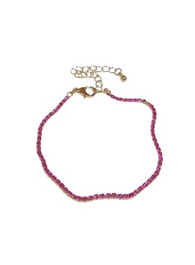 绯红极细满钻手链女精致时尚感