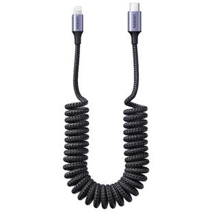 绿联carplay弹簧数据线汽车载适用苹果17小米华为Hicar奥迪奔驰iPhone15充电线手机摩托车usb转typec伸缩快充