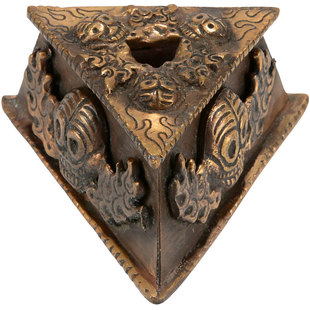 尼泊尔手工铜金刚橛底座双层普巴金刚杵铁现代桌面家用摆件