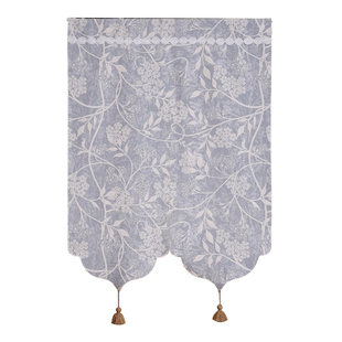 复古提花装饰门帘隔断帘厨房卧室洗手间隐私遮挡帘厨房免打孔半帘