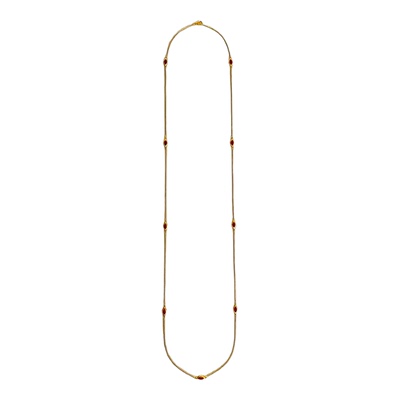 ABOAB项链925银厚镀黄金青金石