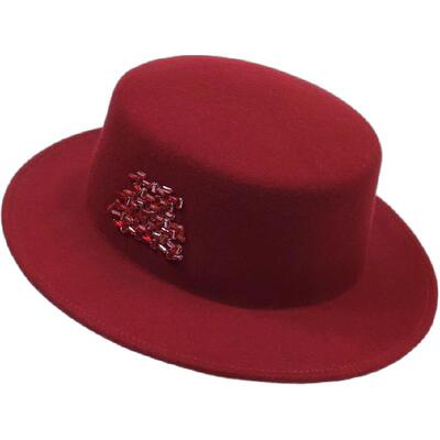 优雅气质名媛风平顶礼帽