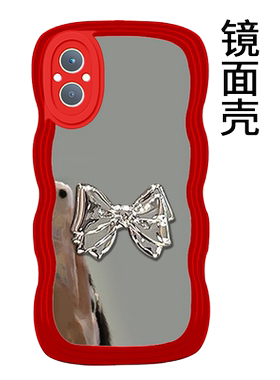 电镀蝴蝶波浪补妆镜适用OPPOA96手机壳个性A1x新款Reno8Pro软Reno7散热A11高级感A93潮流K10活力版爆款A32