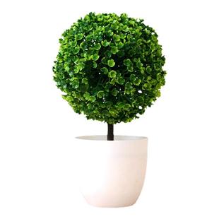 仿真植物小盆栽 假花小树草球盆景 家居客厅桌面装饰品小摆件套装