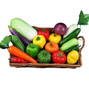 仿真蔬菜水果模型泡沫辣椒胡萝卜黄瓜南瓜大蒜玉米装饰品幼儿教具