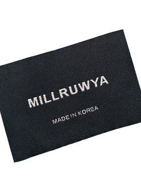 黑色大衣外套领标织唛高密冬天定制标签布标韩国制MADE IN KOREA