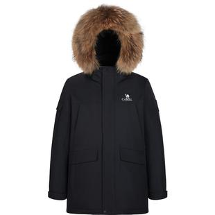 骆驼羽绒服男冬季新款毛领防风保暖工装外套户外滑雪鸭绒派克服女