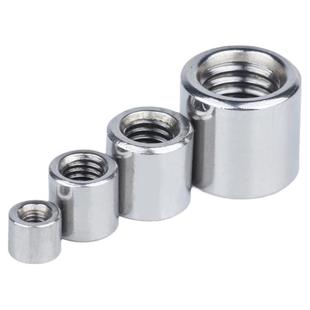 304不锈钢圆柱型丝杆接头螺母加长圆形连接螺帽焊接螺母M3M10-M16