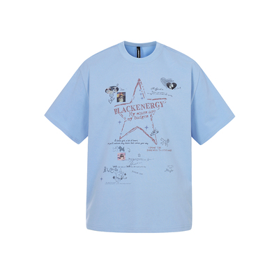 DARKAGE原创星星字母圆领短袖T恤