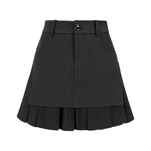 无以幻象 x 陈太太CHENTAITAI   假两件毛边半裙