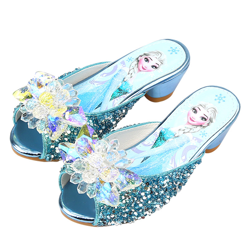 冰雪奇缘女童夏季高跟拖鞋