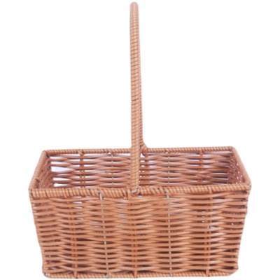 藤编编织手提花篮插花花艺