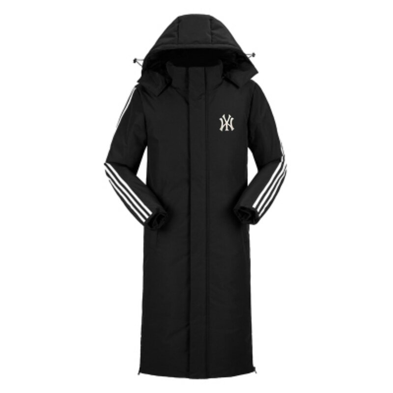 过膝加绒加厚羽绒棉服亲子红色
