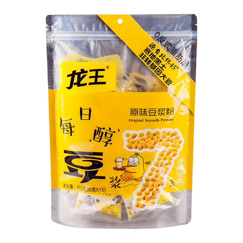 龙王豆浆原味商用家用30g*15包速溶冲饮黄豆小包装早餐豆浆粉