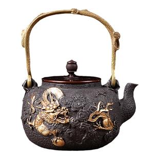 金龟堂纯手工铸铁壶复古浮雕老铁壶生铁壶煮茶壶烧水壶泡茶壶
