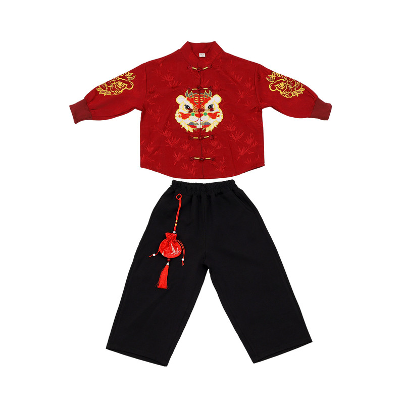 女童国风演出套装春秋新中式表演服两件套唐装汉服中秋节纳福衣服