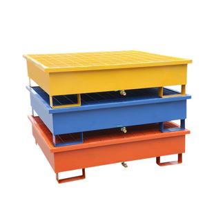 钢制防泄漏托盘防渗漏危废油桶托盘化学品仓托盘防溢漏托盘接油盘