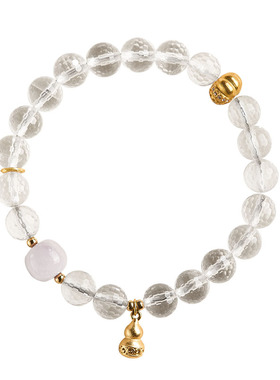 白水晶手串净体葫芦多宝叠戴手链