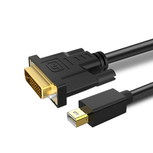 悦智人心mini迷你dp转DVI转接线Mini displayport公对公转换器笔记本雷电连接显示器投影仪头适用X1/X230